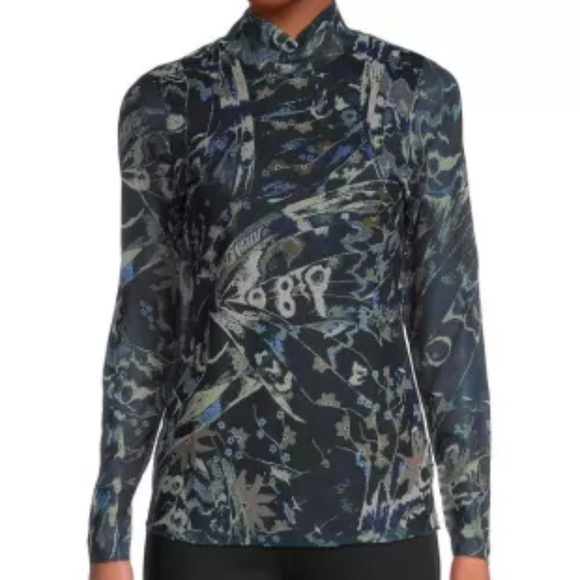 Ted Baker Mock Roll Neck Mesh Long Sleeve Top - Picture 10 of 11